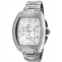 Gino Franco Mens Silver Dial Barrel Shaped Watch with Stainless Steel Bracelet and Chronograph