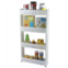 Basicwise Vintiquewise Slim Storage Cabinet Organizer 4 Shelf Rolling Pull Out Cart Rack Tower with Wheels