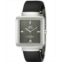 Gino Franco Mens Square Stainless Steel Case and Rubber Strap Watch
