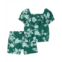 Carters Green Toddler 2-Piece Floral Cotton Outfit Set