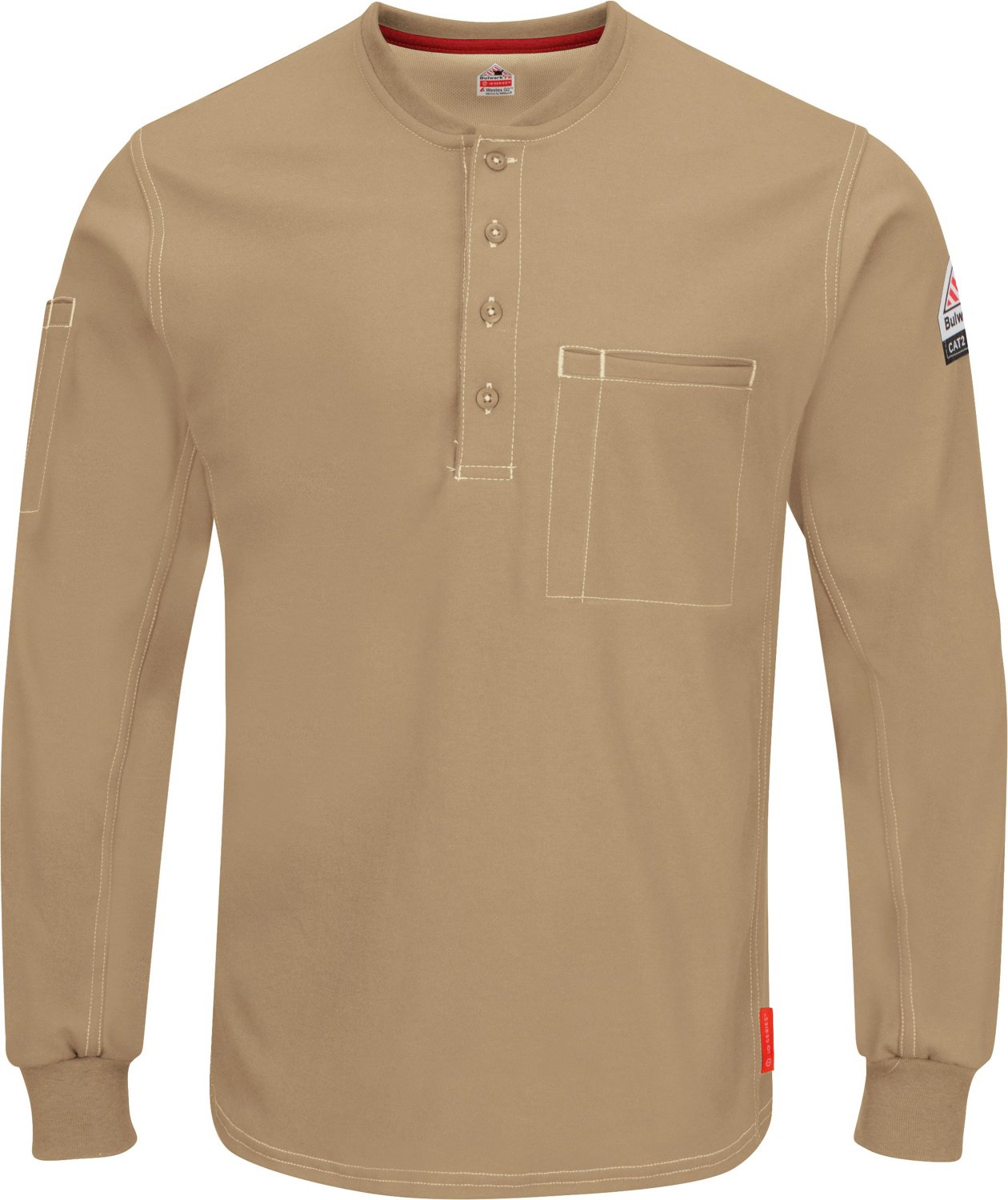 Bulwark Mens iQ Series Henley Long Sleeve Work Shirt