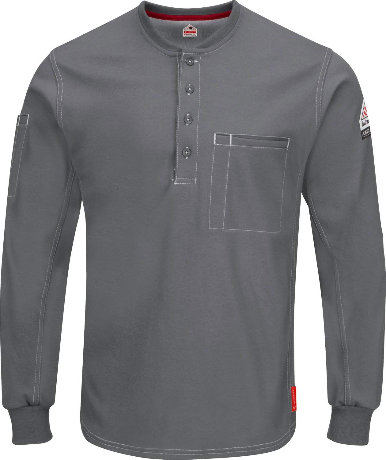 Bulwark Mens iQ Series Henley Long Sleeve Work Shirt