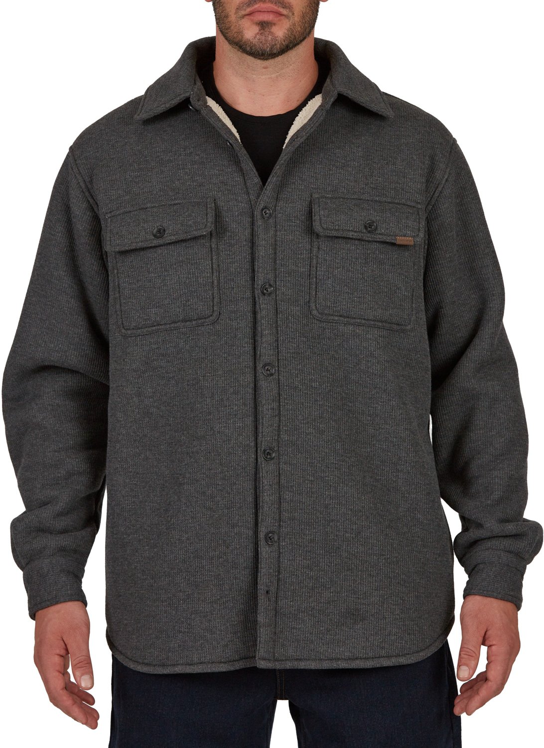 Smiths Workwear Mens Sherpa Lined Microfleece Shirt Jacket