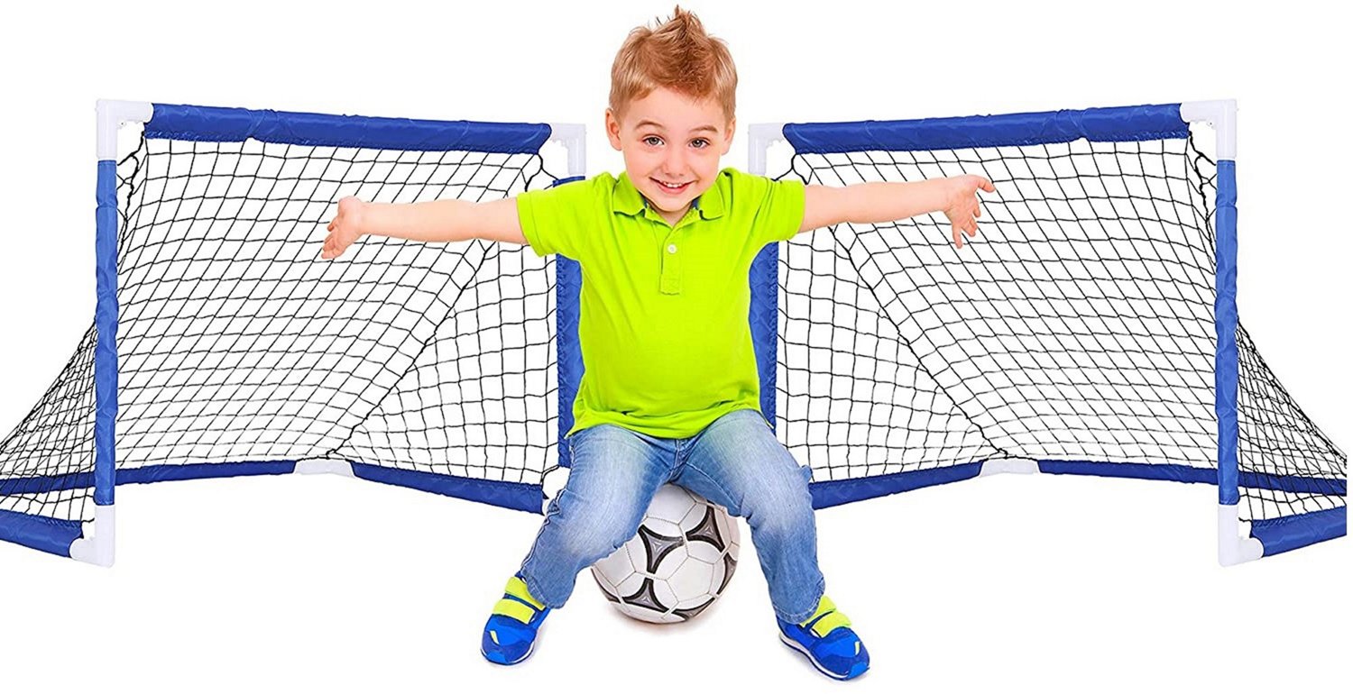 E-Jet Sport Kids 3 ft x 2 ft x 2 ft Portable Soccer Goals 2-Pack