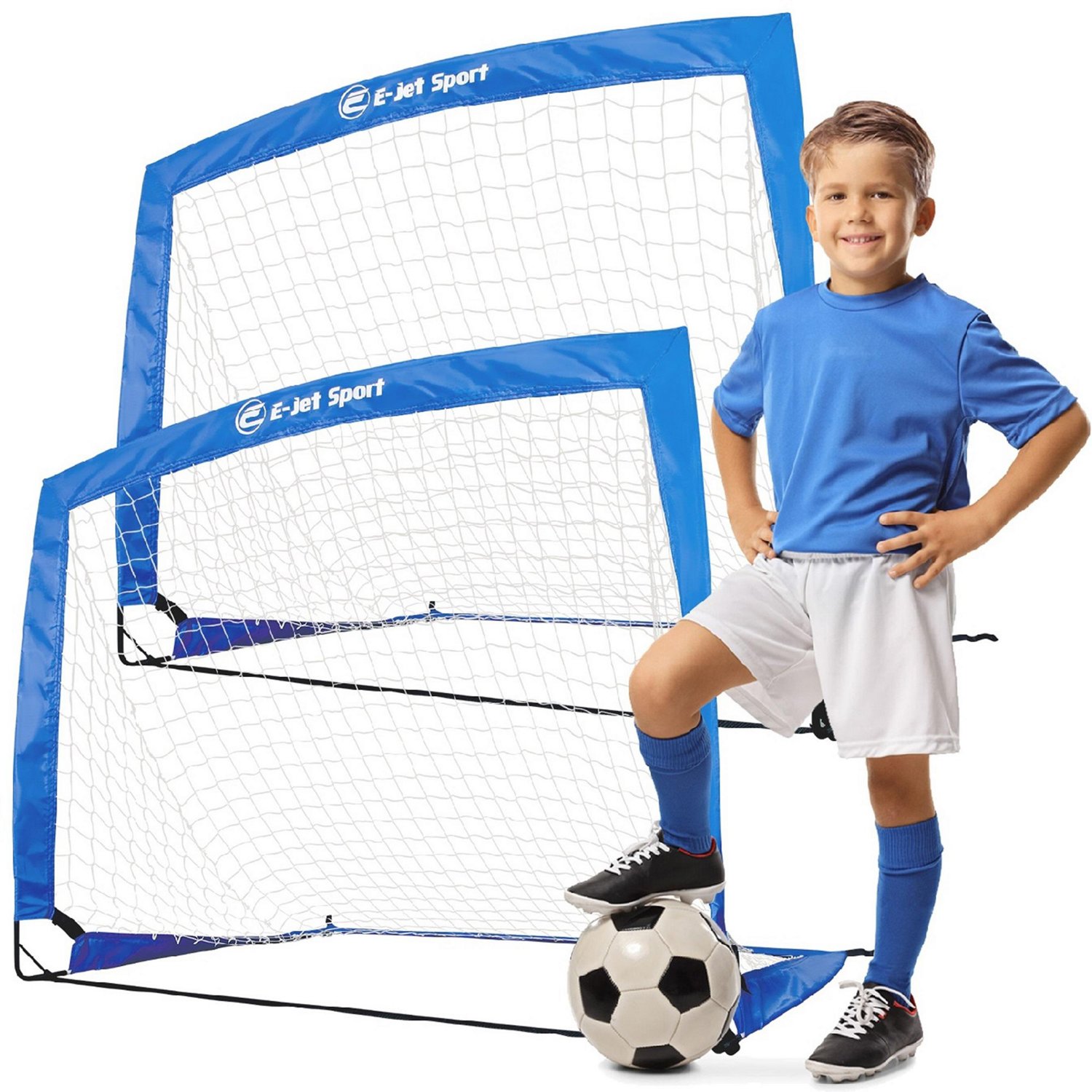 E-Jet Sport 4 ft x 3 ft x 3 ft Portable Soccer Goals 2-Pack