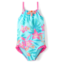 Childrensplace Girls Tropical Flower One Piece Swimsuit - Splish-Splash