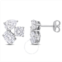 Amour 4 4/5 CT DEW Created Moissanite Three-stone Earrings In Sterling Silver