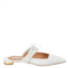Aquazzura Ladies White Pointed-toe Leather Mules, Brand Size 38 (US Size 8)