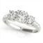 Maulijewels 0.50 Carat Halo Diamond 14k White Gold Engagement Ring