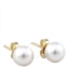 Mikimoto Akoya Pearl Stud Earrings with 18K Yellow Gold 7-7.5mm A