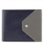 Picasso And Co Leather Wallet- Navy Blue/ Gray