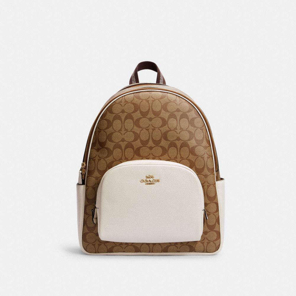 COACH Large Court Backpack In Signature Canvas