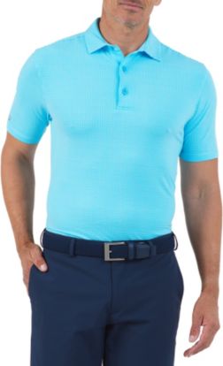 IBKUL Mens Mini Check Print Short Sleeve Golf Polo