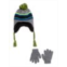 Capelli New York Kids 2-Piece Striped Flap Beanie & Gloves Set