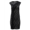 Nina Ricci Lace Pattern Knee Length Dress In Black Polyester