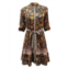 Saloni Tyra With Batik Border Dress In Multicolor Silk
