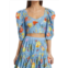 Tanya Taylor Aileen Cropped Floral Puff Sleeve Top