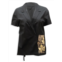 Dries Van Noten Kimono Shirt Wrap Around With Gold Floral Embroidery In Black Cotton