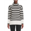 FOR THE REPUBLIC Ribbed Stripe Mockneck Sweater