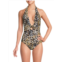 Amoressa by Miraclesuit Leopard Plunge One Piece Swimsuit