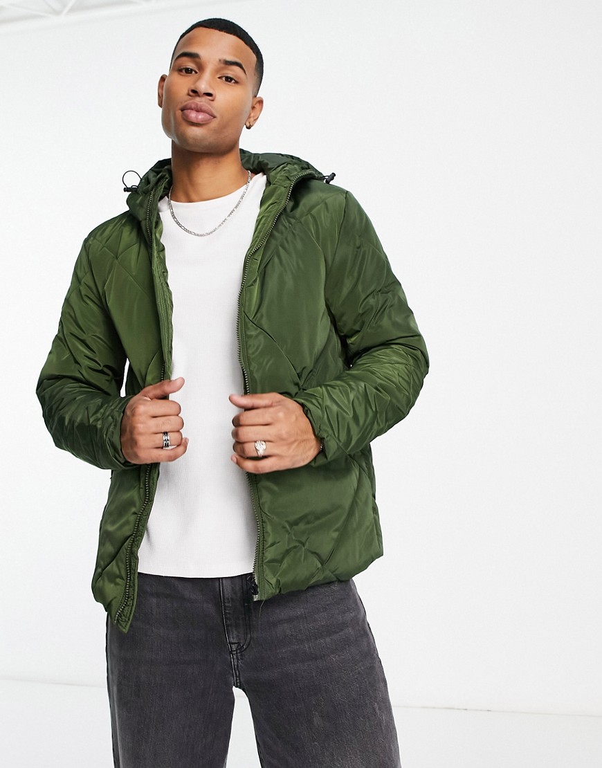 American Stitch quilted jacket in khaki