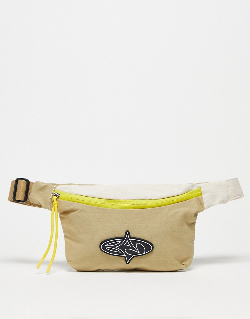 Basic Pleasure Mode cross body fanny pack in color block with gummy logo
