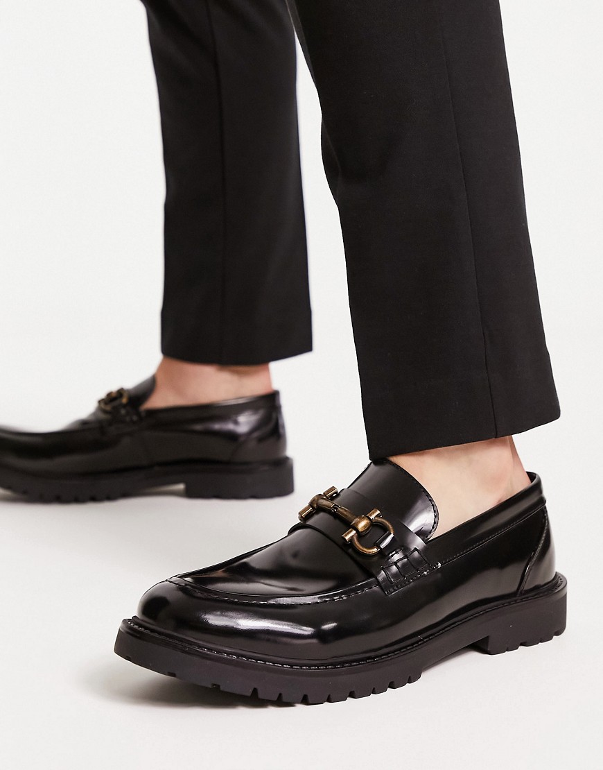 H by Hudson Exclusive Alevero loafers in black hi shine leather
