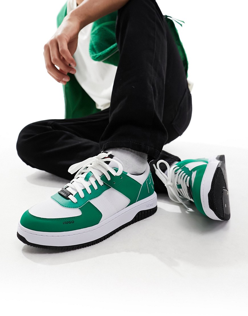 Hugo Red HUGO Kilian Tenn Pume sneakers in white and green