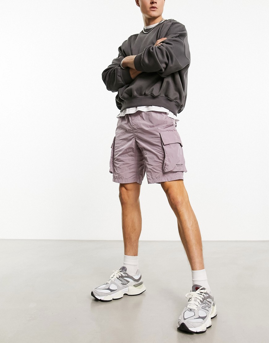 Marshall Artist krinkle nylon cargo shorts in dark pink