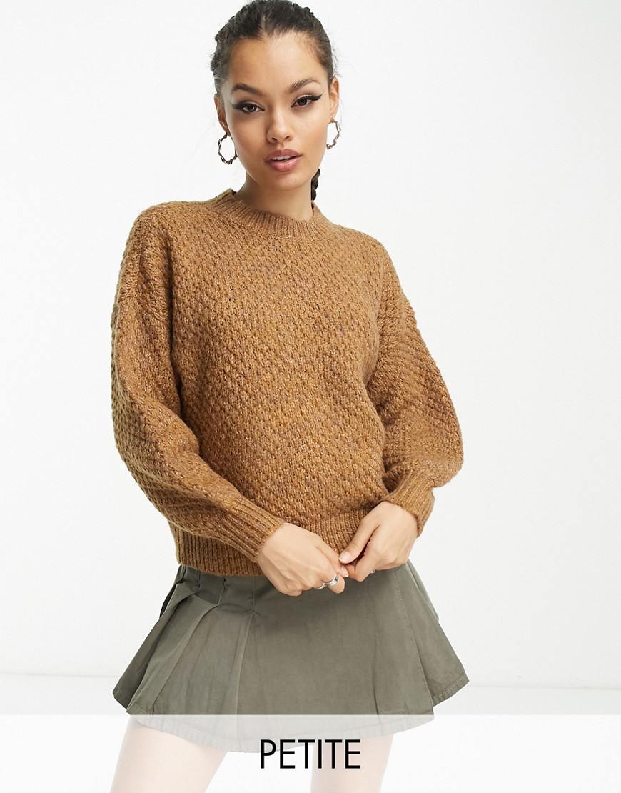 Only Petite chunky knit sweater in camel