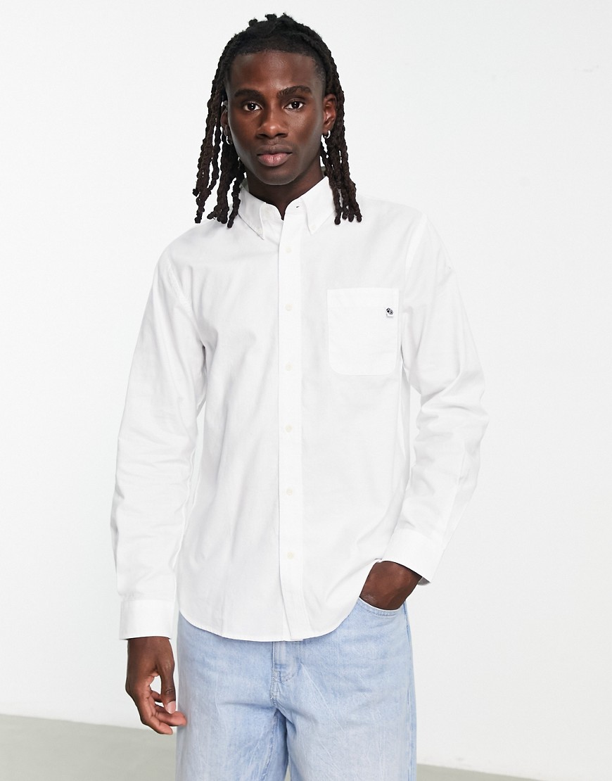 Pretty Green Icon oxford long sleeve shirt in white