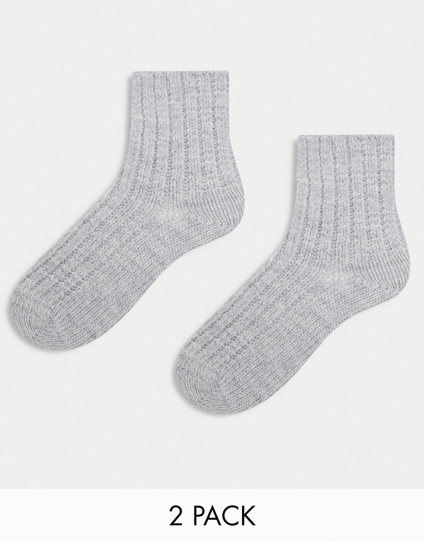 Pretty Polly 2-pack lounge socks in gray