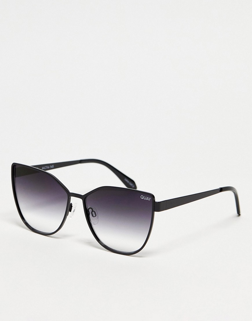 Quay Australia Quay In Pursuit cat eye sunglasses in black fade