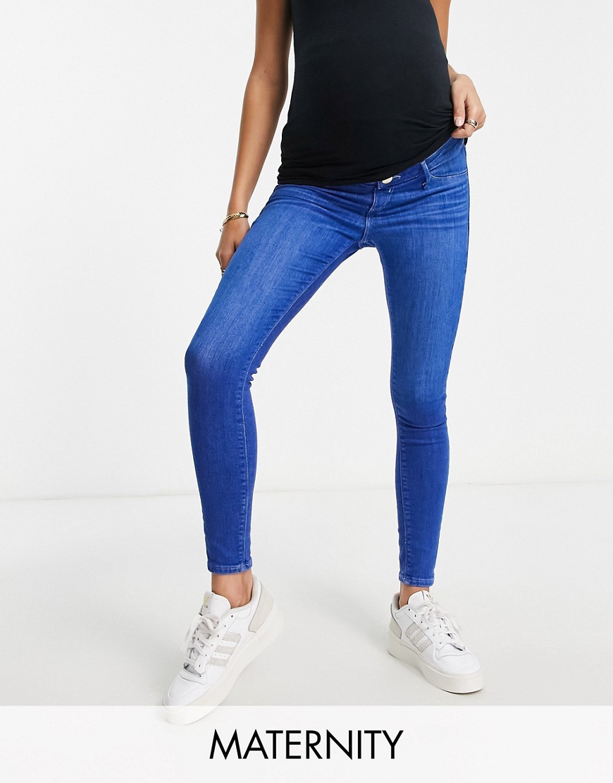 River Island Maternity Molly mid rise sculpt skinny jeans in blue