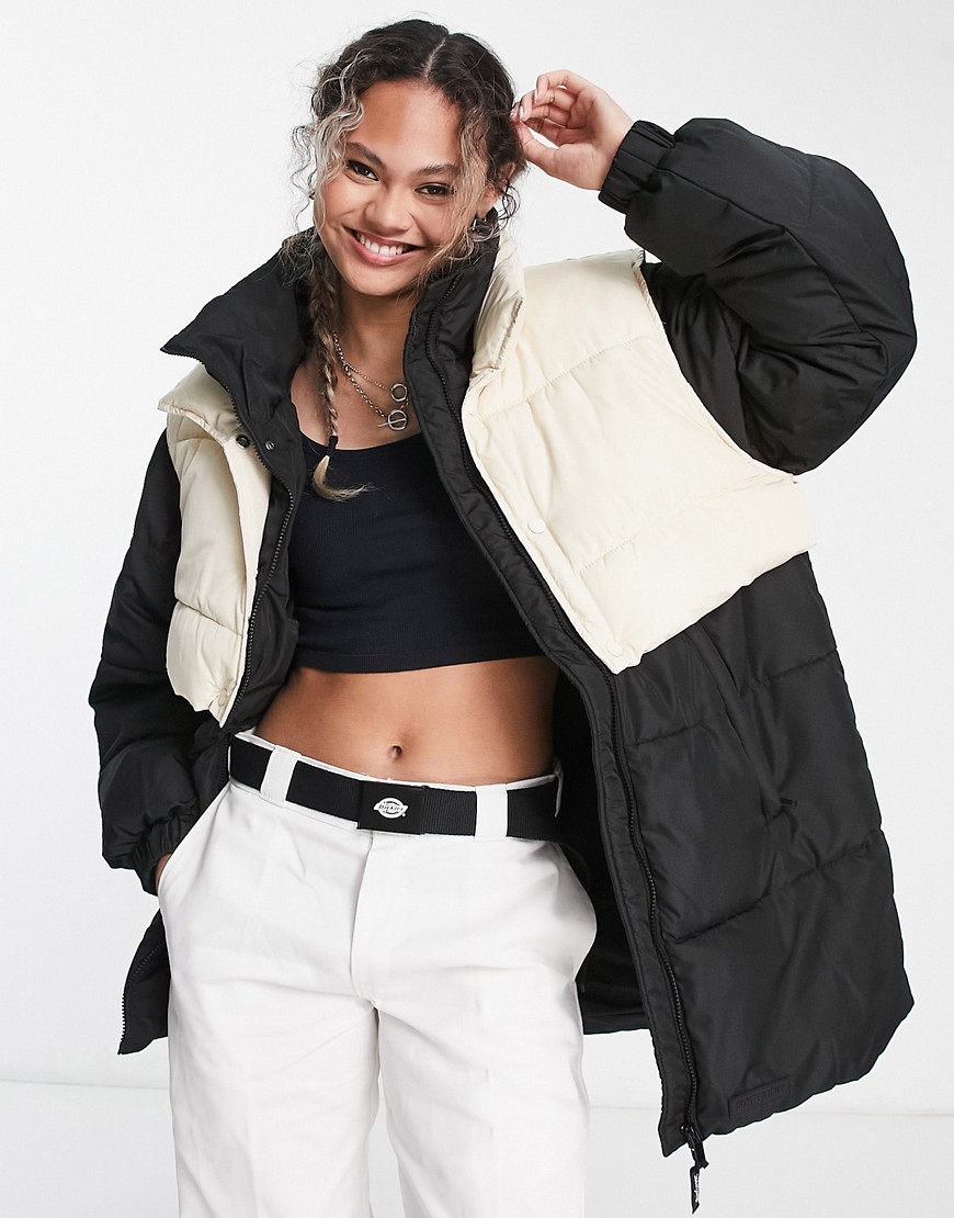 Sixth June oversized longline puffer jacket with contrast removable vest