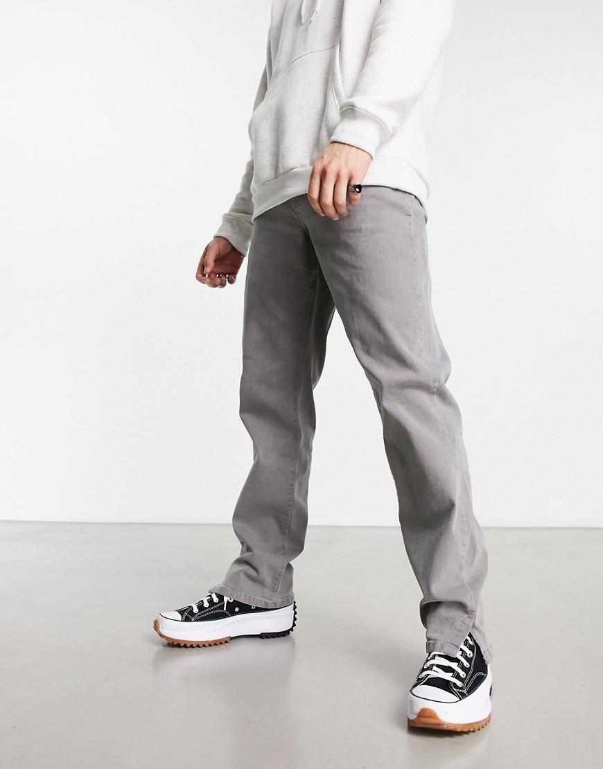 Sixth June slim fit jeans with side split in gray