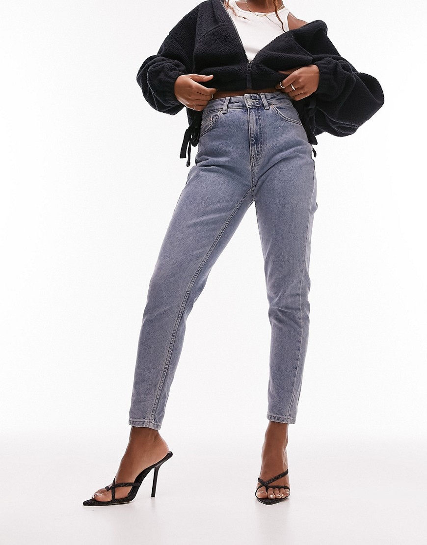 Topshop hourglass premium Original Mom jeans in bleach - LBLUE