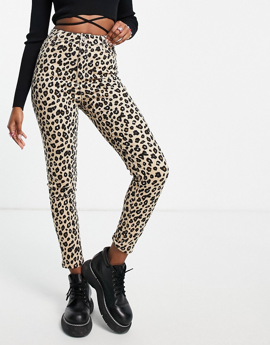 Urban Bliss skinny jeans in leopard print