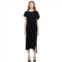 Y Black Shirring Midi Dress