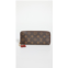 What Goes Around Comes Around Louis Vuitton Red Mono Flower Clemence Wallet
