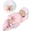 NPK Lifelike Reborn Baby Dolls Girl Soft Silicone 22 inchs 55 cm Realistic Handmade Weighted Body Pink Rabits Outfit Eyes Closed Sleeping
