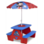 Disney Mickey Mouse 4 Seat Activity Picnic Table with Umbrella and Lego Compatible Tabletop by Delta Children, 32.5 in x 34.25 in x 53.5 in
