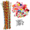 ibasenice 2 Sets Twist Bar Kids DIY Crafts Supplies Pipe Cleaners Wiggle Googly Eye Fuzzy Sticks Crafts Pom Pom Balls Kids Crafts Kids DIY Supplies Fluffy Plush Child Material Pack
