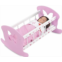 Emily Rose Doll Baby Doll Cradle Wooden Furniture & Accessories 18-Inch Furniture Pink/White Rocking Cradle Crib with 3-PC Reversible Bedding - Compatible with American Girl Dolls
