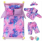 K.T. Fancy 8 PCS 18 Inch Girl Doll Clothes and Accessories Sleeping Sheet,Pajamas,Eye Mask,Unicorn Slippers,Pillow(Doll and Bed are Not Included)