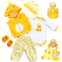 Pedolltree Reborn Baby Dolls Clothes 22 inch Outfit Accessories Yellow Duck 5pcs Set for 20-22 Inch Reborn Doll Newborn Girl&Boy