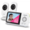 VTech VM819-2 Video Baby Monitor with 19-Hour Battery Life, 2 Cameras, 1000ft Long Range, Auto Night Vision, 2.8” Screen, 2-Way Audio Talk, Temperature Sensor, Power Saving Mode an