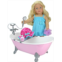Sophias Pink Classic Claw Foot Bathtub with Shower Cap, Terry Dress and Shower Accessories Set for 18 Dolls, Light Pink and Blue