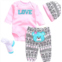 Pedolltree Reborn Dolls Baby Clothes Pink Outfits for 20- 22 Reborn Doll Girl Baby Clothing Baby Sets