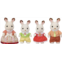 Calico Critters Chocolate Rabbit Family - Set of 4 Collectible Doll Figures for Children Ages 3+